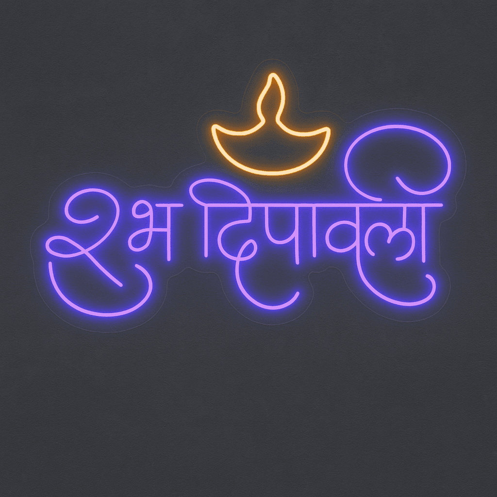 Shubh Dipawali Neon Sign (14"x26") view 1